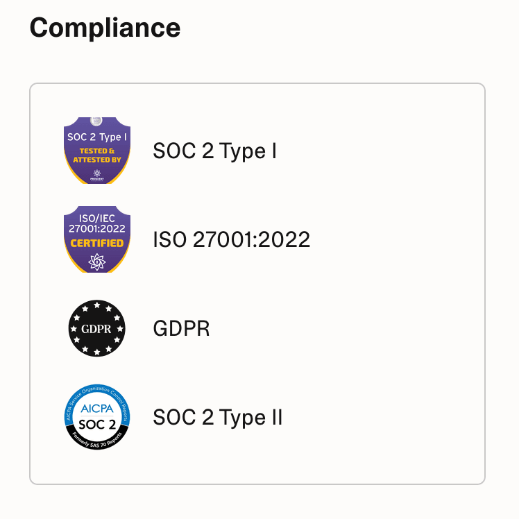Lovable's compliance certifications, including ISO 27001:2022 and SOC 2.