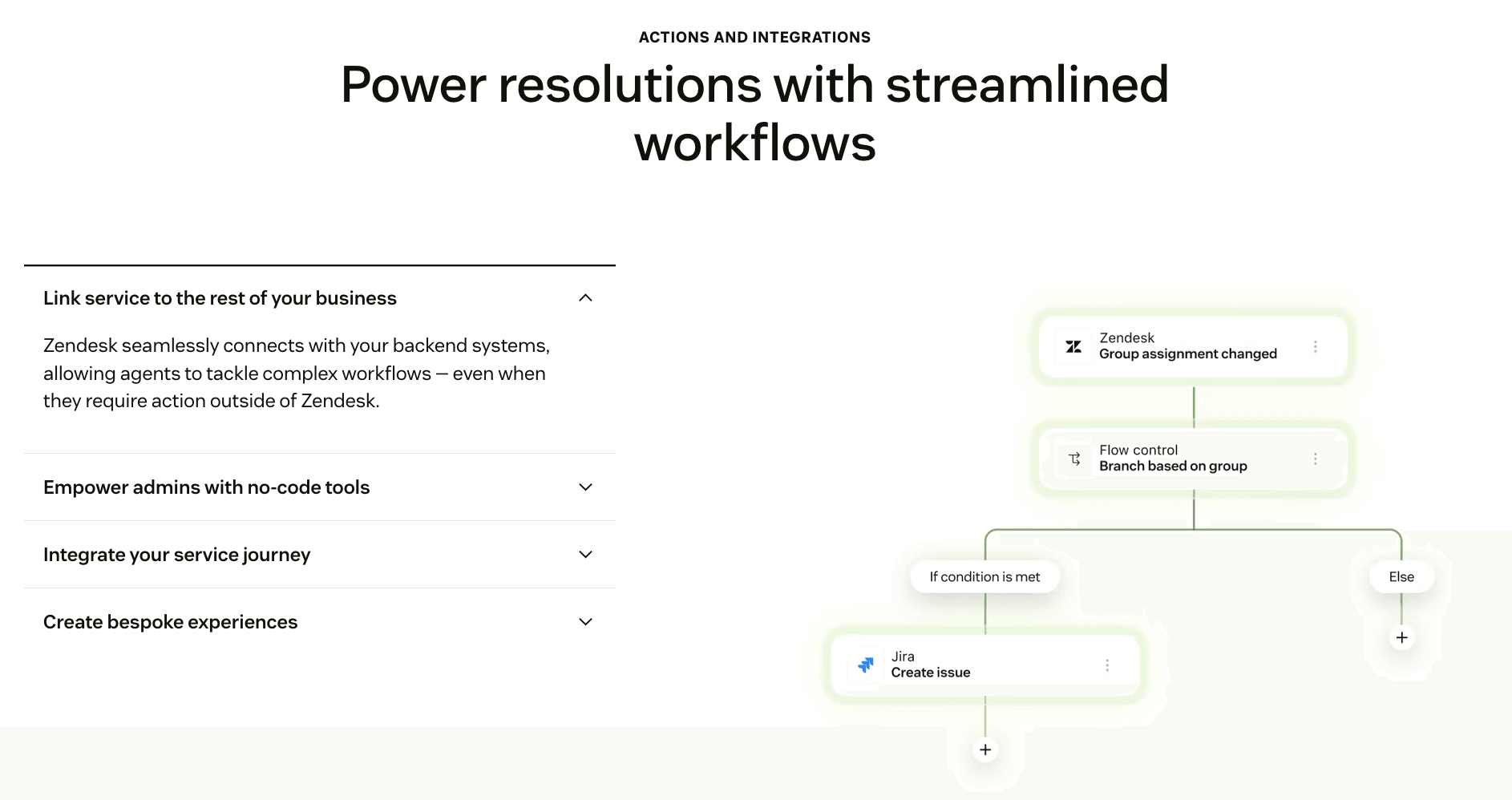 The AI agent builder lets teams create action-driven procedures, such as an order cancellation flow.